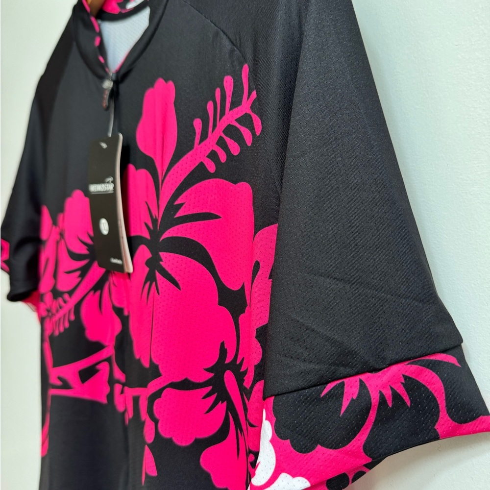 Weimostar Bicycle Jersey Floral Zip Up Top - Picture 4 of 12